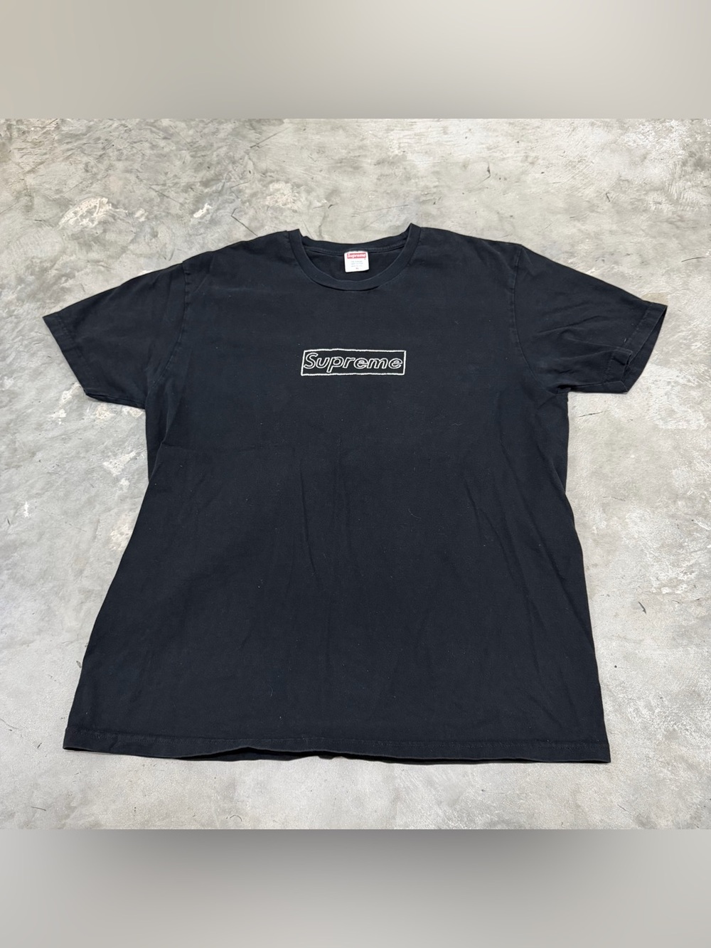 Supreme Kaws Chalk BOGO Black Tee Size XL Made In USA